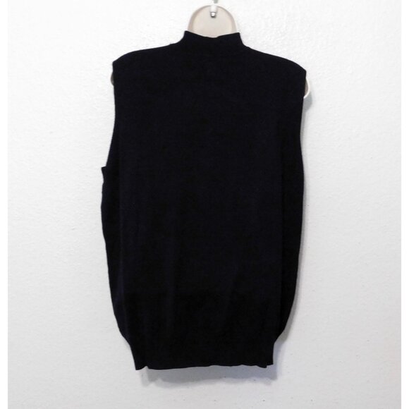 Worthington Mock Neck Sweater Womens XL Black Sleeveless Soft Knit New - Picture 3 of 6